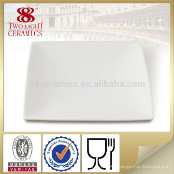 céramique fabrication en gros os porcelaine blanche forme carrée assiette